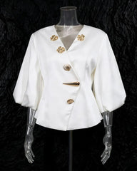 Luxury Satin Peplum Blouse