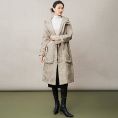 Luxury Thick Pleats Quilted Coat
