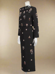 Luxury Crystal Top & Long Skirt Set