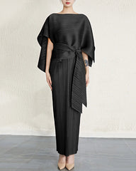 Luxury Pleated Shawl Dress