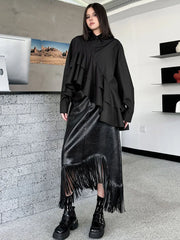 Luxury Asymmetric Ruffle Blouse