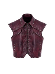 Men's Utilitarian Vegan Leather Vest