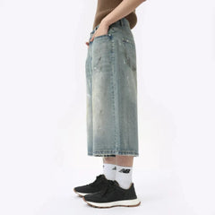 Men's Ultra Long Denim Jean Shorts