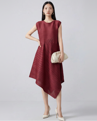 Architectural Pleated Midi Dress