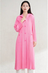 Luxury Hooded Pleated Coat