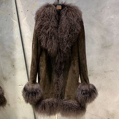 Women's Luxury Fur Leather Coat