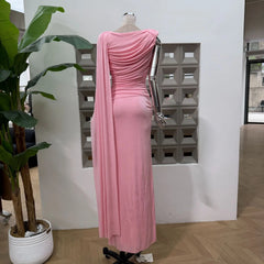Luxury One-Shoulder Ruched Dress