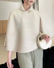 Luxury Pleated Capelet Top