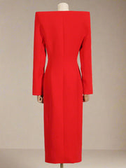 Luxury High Collar Slit Dress