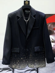 Men's Black Gradient Swarovski Crystal Blazer