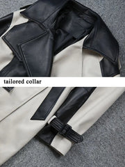 Women's Elegant Genuine Leather Trench Coat