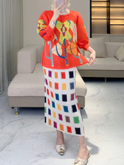 Elegant Plissé 3/4 Sleeve Cardigan