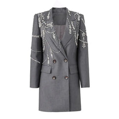 Elegant Embellished Crystal Blazer