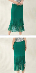 Luxury Pleated Tassel Skirt