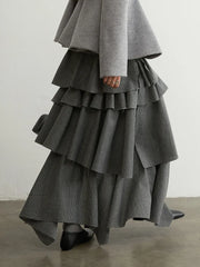 Luxury Asymmetric Stripe Skirt