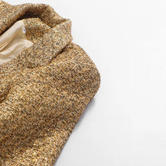 Luxe Gold Metallic Tweed Coat