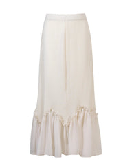 Luxury Ruffle-Hem Plisse Skirt