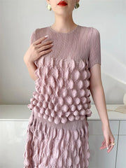 Truly Plissé Bubble Top & Skirt Set