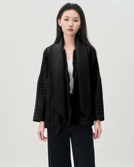 Luxe Cotton Pleated Jacket & Scarf