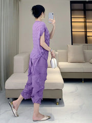 Luxe Pleated Crinkled 2-Piece Set