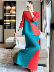 Women's Truly Pleated Long Skirt Set