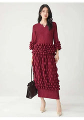 Luxury Bubble Pleat Skirt Set