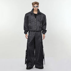 Men's 2 Piece Elite Black Utility Cargo Pants Set