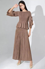 Luxury Formal Pleats Pants Set