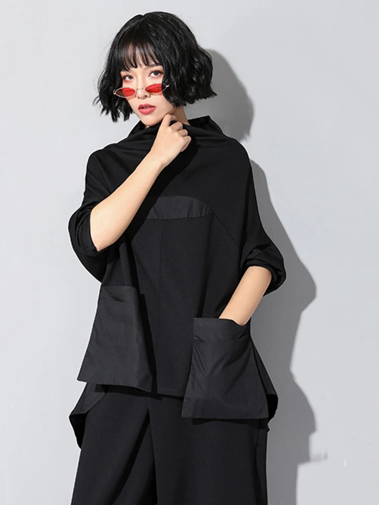 Japanese Couture High Neck Tunic Shirt