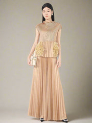 Truly Pleated Skirt & Blouse Set