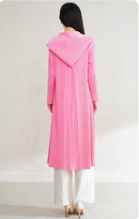 Luxury Hooded Pleated Coat