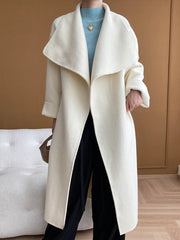 Luxury Wool-Blend Open Coat