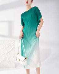 Travel Plissé Ombre Dress