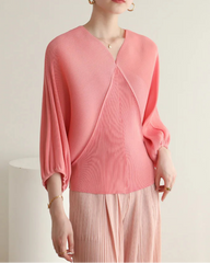 Plissé Dolman-Sleeve Top