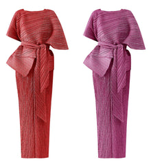2-Piece Plissé Cape Dress