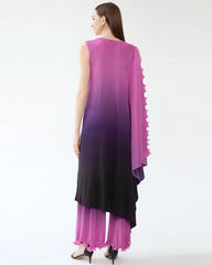 Asymmetric Pleated Trouser Set