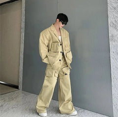 Men's Cargo Oversized Fit 2-Piece Outfit Set