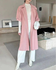 Luxury Pleated Belted Trench Coat