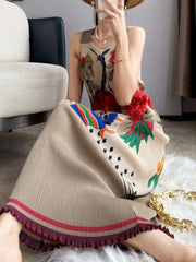 Luxury Pleated Sleeveless Dress