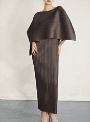 Luxury Pleated Shawl Dress