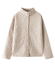 Crinkled Plissé Button Jacket