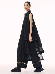 Oversized Mesh Sleeveless Blouse