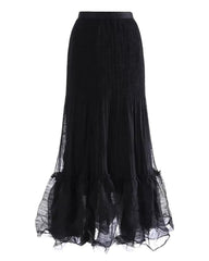Pleated Chiffon Tulle Skirt