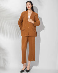 Luxury Micro-Pleated Pants Set