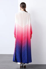 Maxi Bubble Sleeve Pleats Dress