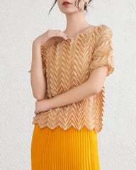 Luxury Crinkled Pleats Top