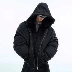 Men's Waterproof Faux Fur Hooded Jacket