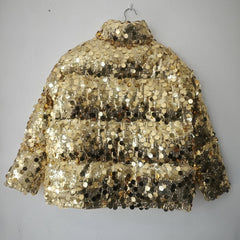 High-Fashion Men's Sequin Bomber Jacket