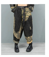 Luxe Distressed Torn Leopard Denim 2-Piece Set