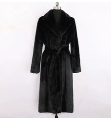 Women's Cozy Luxury White Robe Faux Fur Coat